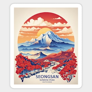 Seongsan Sunrise Peak South Korea Travel Tourism Retro Vintage Magnet